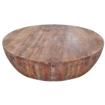 Lorraine solid wood clearance drum coffee table